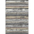 8' X 10' Charcoal Gray And Beige Striped Washable Area Rug With UV Protection