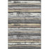 8' X 10' Charcoal Gray And Beige Striped Washable Area Rug With UV Protection