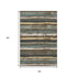 5' X 8' Brown Gold And Ivory Striped Washable Area Rug With UV Protection