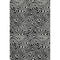 5' X 8' Black And Ivory Abstract Washable Area Rug With UV Protection
