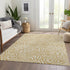 8' X 10' Gold And Ivory Abstract Washable Area Rug With UV Protection