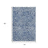 5' X 8' Navy Blue And Ivory Abstract Washable Area Rug With UV Protection