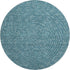 8' Teal And Ivory Polka Dot Washable Round Rug With UV Protection