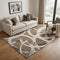 5' X 8' Brown Beige And Gray Abstract Washable Area Rug With UV Protection
