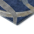 8' Navy Blue Gray And Ivory Abstract Washable Round Rug With UV Protection