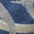 8' Navy Blue Gray And Ivory Abstract Washable Round Rug With UV Protection