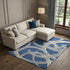 8' X 10' Navy Blue Gray And Ivory Abstract Washable Area Rug With UV Protection
