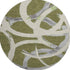 8' Olive Green Gray And Beige Abstract Washable Round Rug With UV Protection