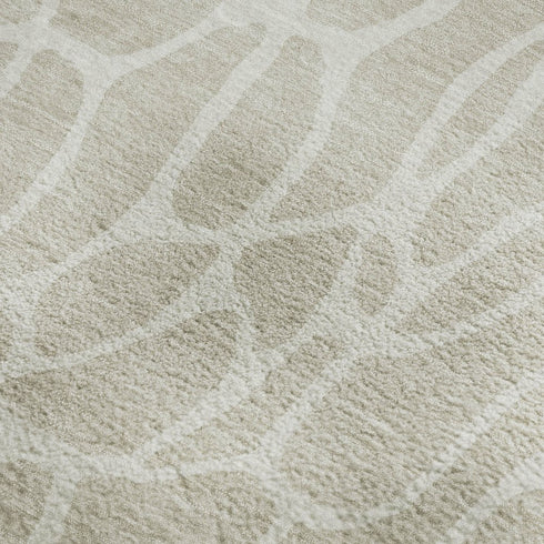 8' X 10' Beige And Ivory Geometric Washable Area Rug With UV Protection
