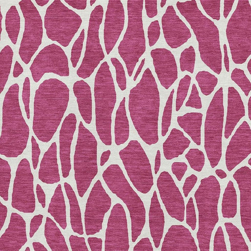 5' X 8' Blush And Ivory Geometric Washable Area Rug With UV Protection