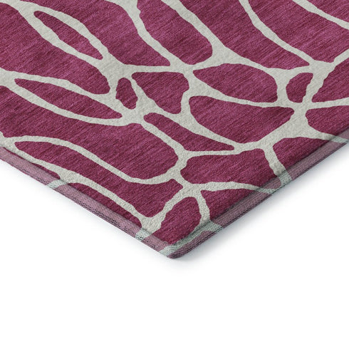 8' X 10' Blush And Ivory Geometric Washable Area Rug With UV Protection