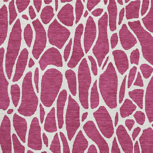 8' X 10' Blush And Ivory Geometric Washable Area Rug With UV Protection