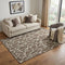 5' X 8' Brown And Beige Geometric Washable Area Rug With UV Protection