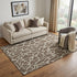 5' X 8' Brown And Beige Geometric Washable Area Rug With UV Protection
