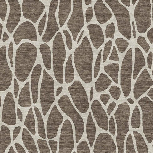 8' X 10' Brown And Beige Geometric Washable Area Rug With UV Protection