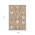 9' X 12' Copper Gray And Ivory Damask Washable Area Rug With UV Protection