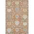 9' X 12' Copper Gray And Ivory Damask Washable Area Rug With UV Protection