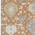 9' X 12' Copper Gray And Ivory Damask Washable Area Rug With UV Protection
