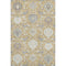 5' X 8' Gold Gray And Ivory Damask Washable Area Rug With UV Protection