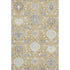 5' X 8' Gold Gray And Ivory Damask Washable Area Rug With UV Protection
