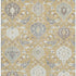 5' X 8' Gold Gray And Ivory Damask Washable Area Rug With UV Protection