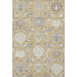 5' X 8' Gold Gray And Ivory Damask Washable Area Rug With UV Protection