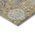 8' Gold Gray And Ivory Damask Washable Round Rug With UV Protection