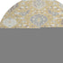 8' Gold Gray And Ivory Damask Washable Round Rug With UV Protection