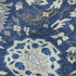 9' X 12' Navy Blue Ivory And Charcoal Damask Washable Area Rug With UV Protection
