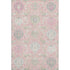 5' X 8' Pink Gray And Ivory Damask Washable Area Rug With UV Protection