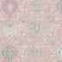 5' X 8' Pink Gray And Ivory Damask Washable Area Rug With UV Protection