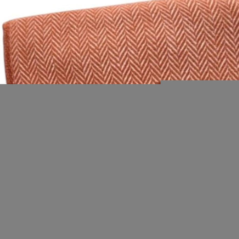 55" X 70" Terra Cotta And White Herringbone Cotton Blend S Initial Throw Blanket with Tassels And Embroidery