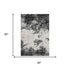 5' X 8' Black Gray And Silver Abstract Washable Area Rug With UV Protection