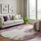 8' Eggplant And Ivory Abstract Washable Round Rug With UV Protection