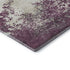 8' Eggplant And Ivory Abstract Washable Round Rug With UV Protection