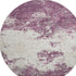 8' Eggplant And Ivory Abstract Washable Round Rug With UV Protection