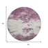 8' Eggplant And Ivory Abstract Washable Round Rug With UV Protection