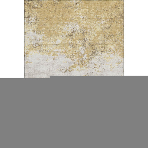 8' X 10' Gold And Beige Abstract Washable Area Rug With UV Protection