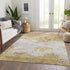 8' X 10' Gold And Beige Abstract Washable Area Rug With UV Protection