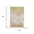 8' X 10' Gold And Beige Abstract Washable Area Rug With UV Protection