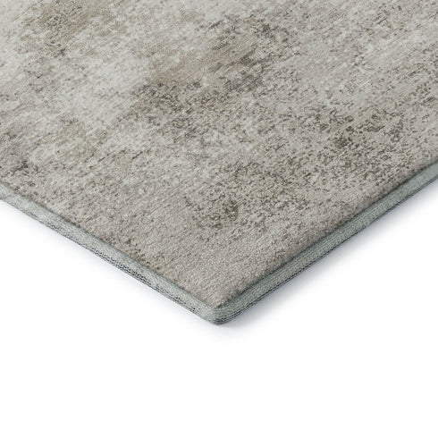 9' X 12' Ivory And Beige Abstract Washable Area Rug With UV Protection