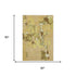 5' X 8' Gold Brown And Beige Abstract Washable Area Rug With UV Protection