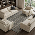 8' X 10' Black And Taupe Geometric Washable Area Rug With UV Protection