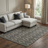 9' X 12' Black And Taupe Geometric Washable Area Rug With UV Protection