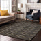 9' X 12' Black And Taupe Geometric Washable Area Rug With UV Protection