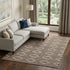 8' X 10' Brown And Beige Geometric Washable Area Rug With UV Protection