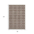 8' X 10' Brown And Beige Geometric Washable Area Rug With UV Protection
