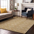 8' X 10' Gold And Beige Geometric Washable Area Rug With UV Protection