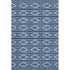 9' X 12' Navy Blue And Ivory Geometric Washable Area Rug With UV Protection