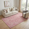5' X 8' Blush And Ivory Abstract Washable Area Rug With UV Protection